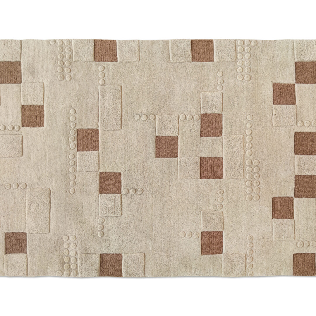 Mirror Sandstone Grid Rug
